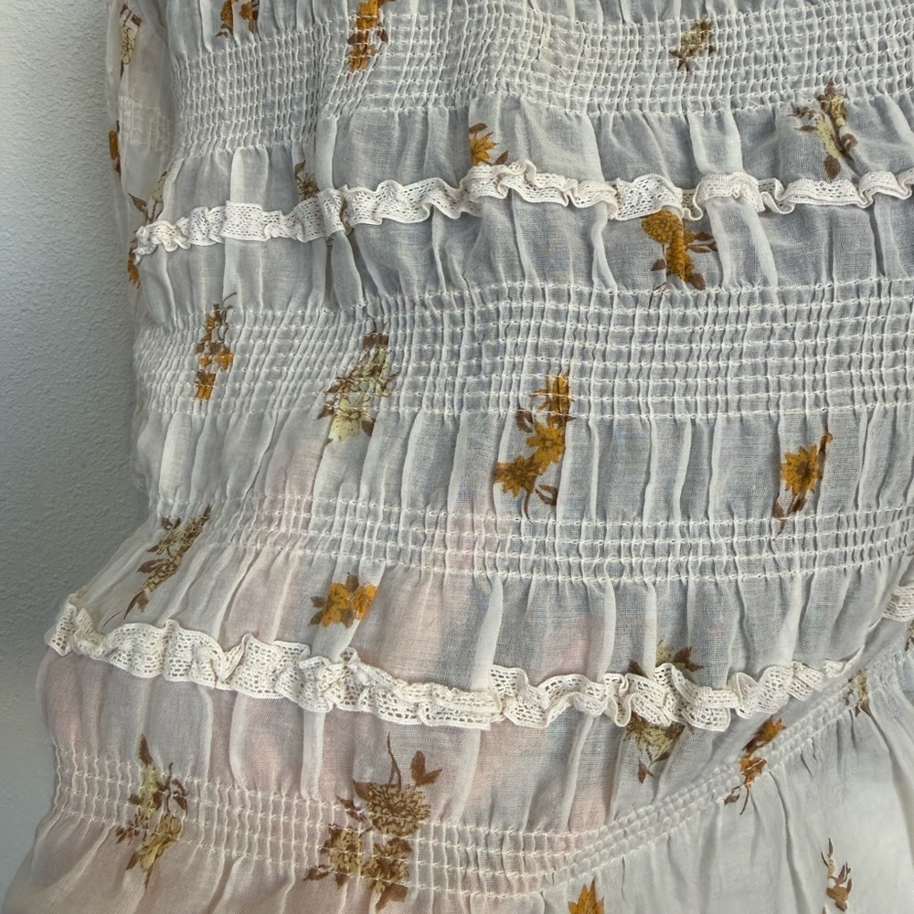 Rebecca Taylor Cream Floral Blouse size small - Picture 6 of 7